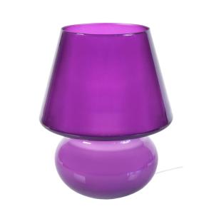 Lámpara de mesa  tosel ,vidrio,violeta ,a37xd30xp30cm
