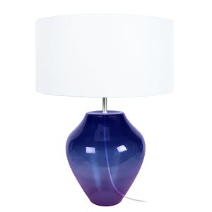 Lámpara de mesa tosel ,vidrio ,violeta ,a50xd35xp35 cm