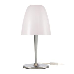 Lámpara de mesa tulipa de cristal y metal plateada de Ø 28x…