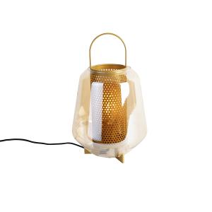 Lámpara de mesa vidrio oro/latón 23 x 36.5 (cm)