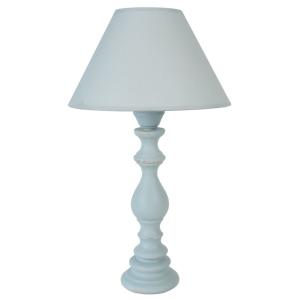 Lámpara de mesamadera Alt.43cm azul Pantalla: gris