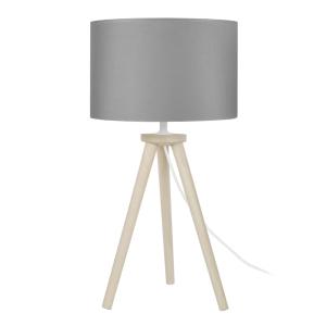 Lámpara de mesamadera Alt.44cm natural Pantalla: gris
