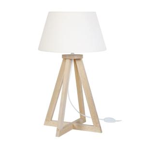 Lámpara de mesamadera Alt.52cm natural Pantalla: écru