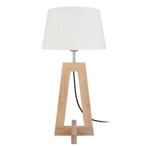 Lámpara de mesamadera Alt.54cm natural Pantalla:  écru