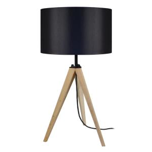 Lámpara de mesamadera Alt.54cm natural Pantalla: negro