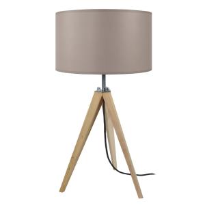 Lámpara de mesamadera Alt.54cm natural Pantalla: taupe