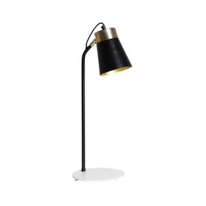 Lámpara de mesita, de hierro, en color negro, de 20x25x61cm