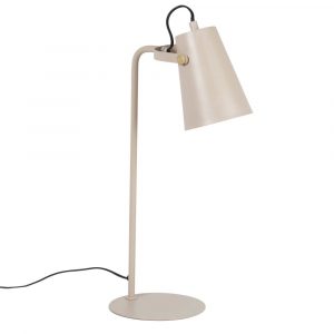 Lámpara de metal beige y dorado