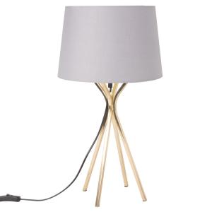 Lámpara de metal con pantalla marrón