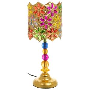 Lámpara de metal cristal acrílico de colores 23x23x46