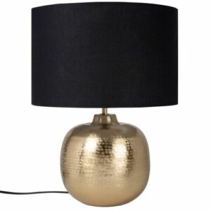 Lámpara de metal dorado con pantalla de algodón reciclado n…