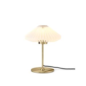 Lámpara de metal dorado, pantalla blanca d :24cm