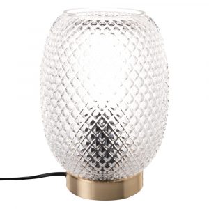 Lámpara de metal dorado y cristal