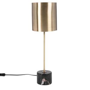 Lámpara de metal dorado y mármol negro