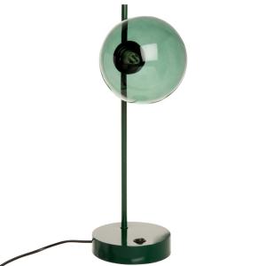 Lámpara de metal verde y cristal tintado