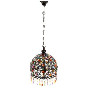 Lámpara de metal y abalorios de cristal acrilico 33x33x65h…