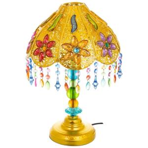 Lámpara de metal y abalorios de cristal acrílico de colores…