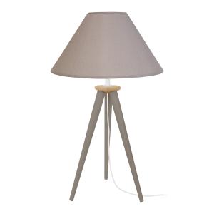 Lámpara de noche madera natural y taupe 24cm