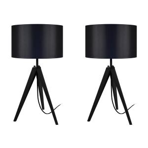 Lámpara de noche madera negro (x2) 56cm