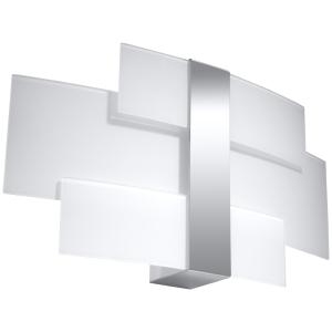 Lámpara de pared cromo, blanco acero, vidrio  alt. 23 cm