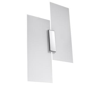 Lámpara de pared cromo, blanco acero, vidrio  alt. 37 cm