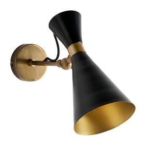 Lámpara de pared, de hierro, en color negro, de 23x13x28cm