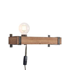 Lámpara de pared de madera marrón