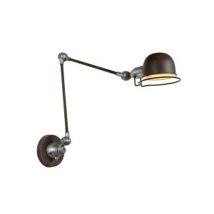 Lámpara de pared de metal 1xe14, marrón óxido