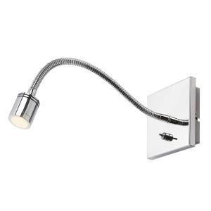 Lámpara de pared led de metal plateado