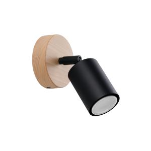 Lámpara de pared madera negra acero/madera  alt. 110 cm
