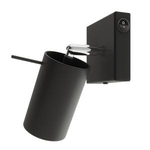 Lámpara de pared negro acero  alt. 16 cm