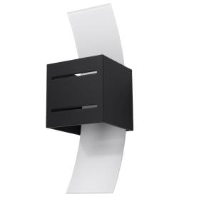 Lámpara de pared negro aluminio/vidrio
