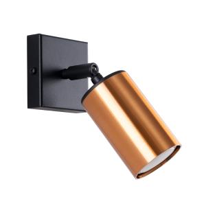 Lámpara de pared negro/cobre acero alt. 19