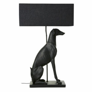 Lámpara de perro con pantalla negra