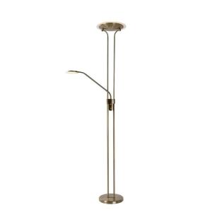 Lámpara de pie con luz de lectura en metal bronce 180cm