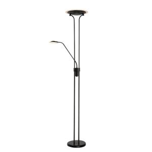 Lámpara de pie con luz de lectura en metal negro 180cm