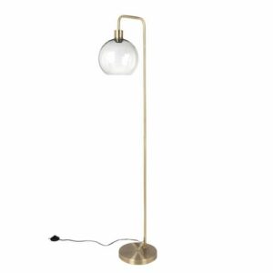 Lámpara de pie de globo de cristal y metal dorado Alt.155