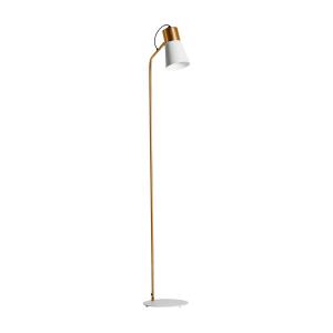 Lámpara de pie, de hierro, en color blanco, de 24x30x151cm