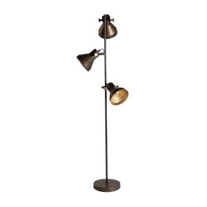 Lámpara de pie, de hierro, en color bronce, de 46x42x160cm