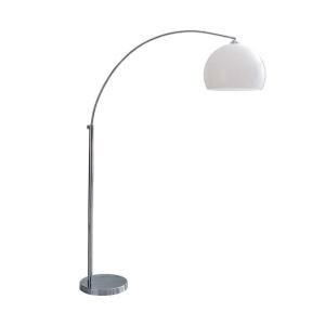 Lámpara de pie de metal cromado y plástico blanco Al.209 cm…