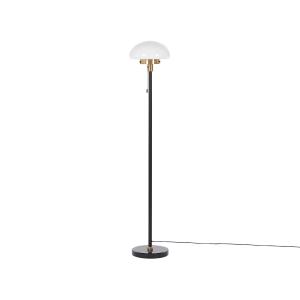 Lámpara de pie de metal negro dorado blanco 150 cm