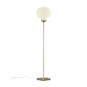 Lámpara de pie dorado elegante con esfera de cristal blanco…