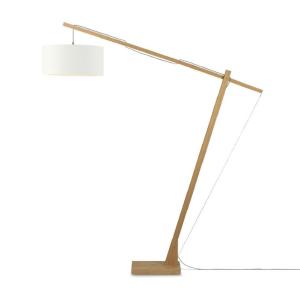 Lámpara de pie en bambú lino blanco 207cm