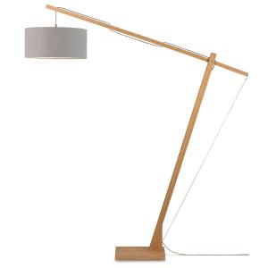 Lámpara de pie en bambú lino gris claro 207cm