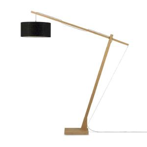 Lámpara de pie en bambú lino gris oscuro 207cm