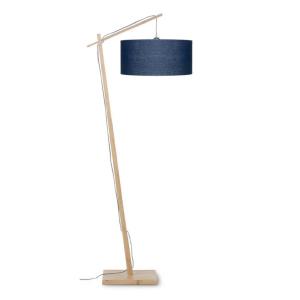 Lámpara de pie en bambú natural y lino madera azu176cm