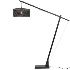 Lámpara de pie en bambú negro 207cm