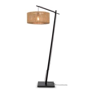 Lámpara de pie en madera y yute negro y natural 176cm