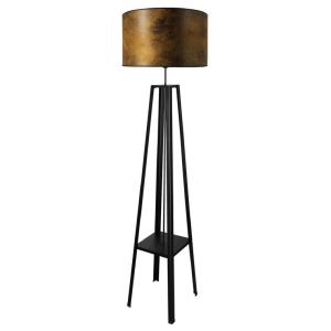 Lámpara de pie en similipiel metal marrón 170,5cm