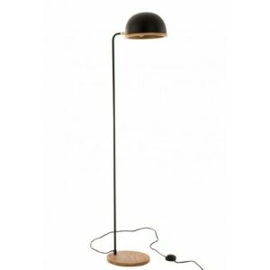 Lámpara de pie evy hierro/madera negro/natural alt. 130 cm